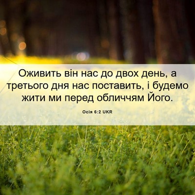 Picture 06 - Осія 6:2 UKR - Оживить він нас до двох - Bible Verse Picture