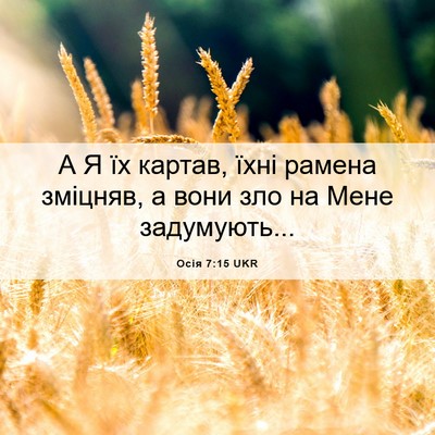 Picture 06 - Осія 7:15 UKR - А Я їх картав, їхні рамена - Bible Verse Picture