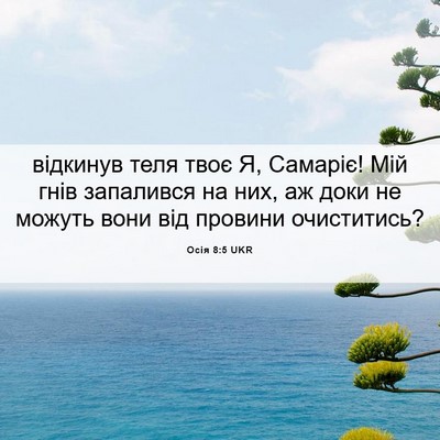 Picture 06 - Осія 8:5 UKR - відкинув теля твоє Я, - Bible Verse Picture