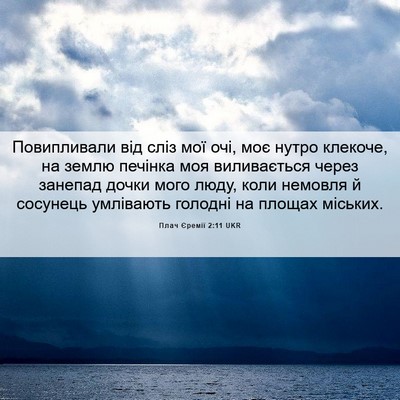 Picture 06 - Плач Єремії 2:11 UKR - Повипливали від сліз мої - Bible Verse Picture