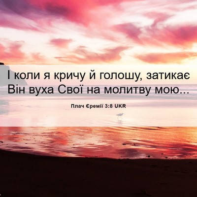 Picture 06 - Плач Єремії 3:8 UKR - І коли я кричу й голошу, - Bible Verse Picture