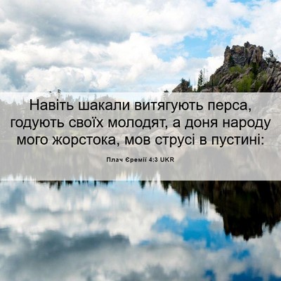 Picture 06 - Плач Єремії 4:3 UKR - Навіть шакали витягують - Bible Verse Picture