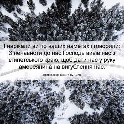 Picture 06 - Повторення Закону 1:27 UKR - І нарікали ви по ваших - Bible Verse Picture