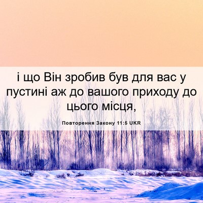 Picture 06 - Повторення Закону 11:5 UKR - і що Він зробив був для вас - Bible Verse Picture
