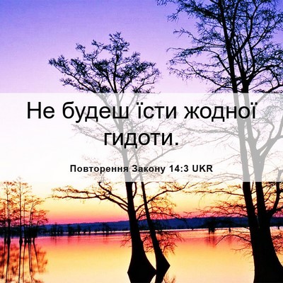 Picture 06 - Повторення Закону 14:3 UKR - Не будеш їсти жодної - Bible Verse Picture