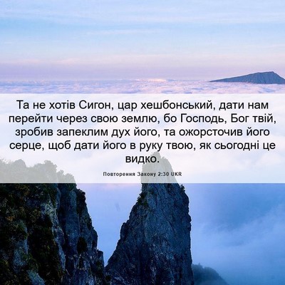 Picture 06 - Повторення Закону 2:30 UKR - Та не хотів Сигон, цар - Bible Verse Picture