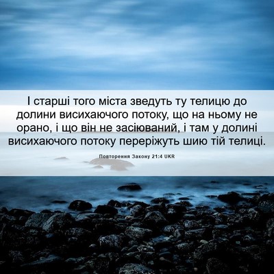 Picture 06 - Повторення Закону 21:4 UKR - І старші того міста - Bible Verse Picture