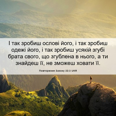 Picture 06 - Повторення Закону 22:3 UKR - І так зробиш ослові його, і - Bible Verse Picture