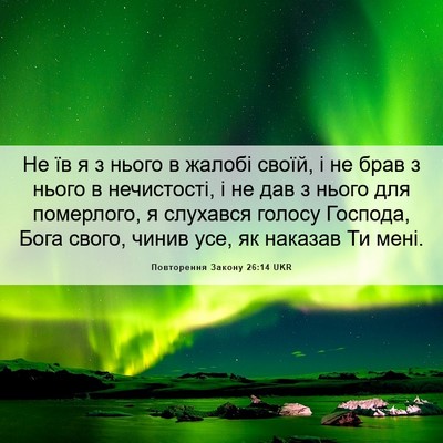 Picture 06 - Повторення Закону 26:14 UKR - Не їв я з нього в жалобі - Bible Verse Picture