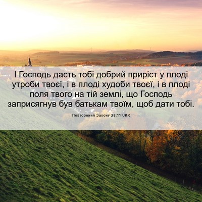 Picture 06 - Повторення Закону 28:11 UKR - І Господь дасть тобі - Bible Verse Picture