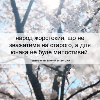Picture 06 - Повторення Закону 28:50 UKR - народ жорстокий, що не - Bible Verse Picture