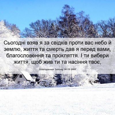 Picture 06 - Повторення Закону 30:19 UKR - Сьогодні взяв я за свідків - Bible Verse Picture