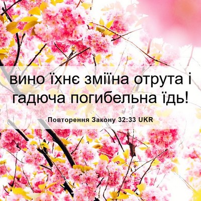 Picture 06 - Повторення Закону 32:33 UKR - вино їхнє зміїна отрута і - Bible Verse Picture