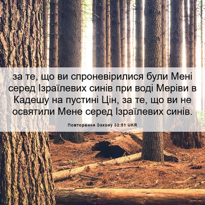 Picture 06 - Повторення Закону 32:51 UKR - за те, що ви спроневірилися - Bible Verse Picture