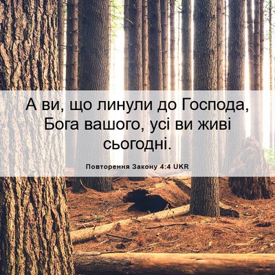 Picture 06 - Повторення Закону 4:4 UKR - А ви, що линули до Господа, - Bible Verse Picture