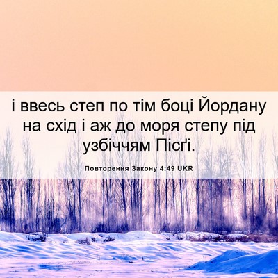 Picture 06 - Повторення Закону 4:49 UKR - і ввесь степ по тім боці - Bible Verse Picture