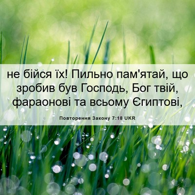 Picture 06 - Повторення Закону 7:18 UKR - не бійся їх! Пильно - Bible Verse Picture