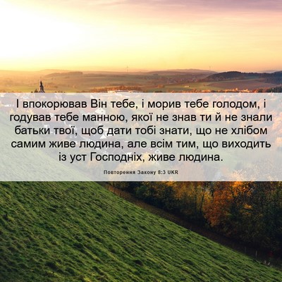 Picture 06 - Повторення Закону 8:3 UKR - І впокорював Він тебе, і - Bible Verse Picture
