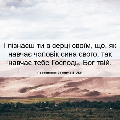 Picture 06 - Повторення Закону 8:5 UKR - І пізнаєш ти в серці своїм, - Bible Verse Picture