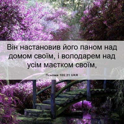 Picture 06 - Псалми 105:21 UKR - Він настановив його паном - Bible Verse Picture