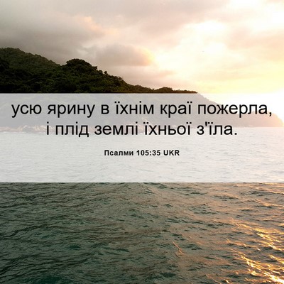 Picture 06 - Псалми 105:35 UKR - усю ярину в їхнім краї - Bible Verse Picture