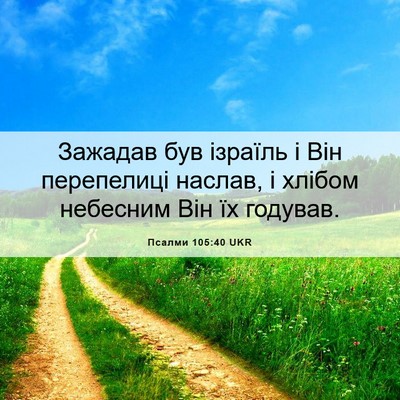Picture 06 - Псалми 105:40 UKR - Зажадав був ізраїль і Він - Bible Verse Picture
