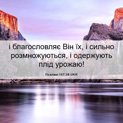 Picture 06 - Псалми 107:38 UKR - і благословляє Він їх, і - Bible Verse Picture