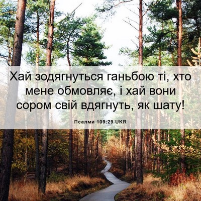 Picture 06 - Псалми 109:29 UKR - Хай зодягнуться ганьбою - Bible Verse Picture