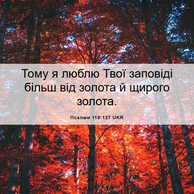 Picture 06 - Псалми 119:127 UKR - Тому я люблю Твої заповіді - Bible Verse Picture