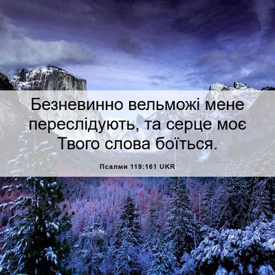 Picture 06 - Псалми 119:161 UKR - Безневинно вельможі мене - Bible Verse Picture