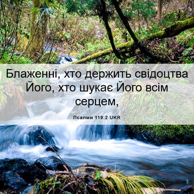 Picture 06 - Псалми 119:2 UKR - Блаженні, хто держить - Bible Verse Picture