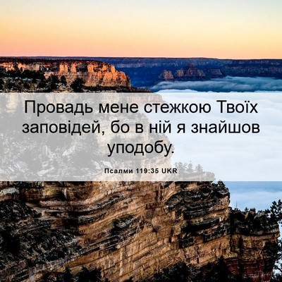 Picture 06 - Псалми 119:35 UKR - Провадь мене стежкою Твоїх - Bible Verse Picture