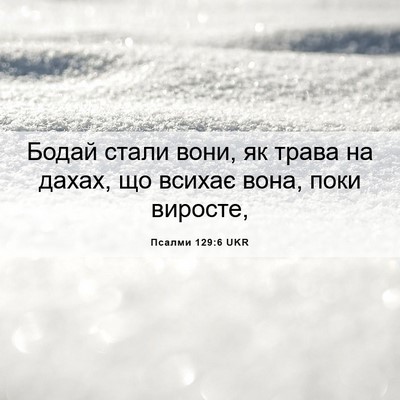 Picture 06 - Псалми 129:6 UKR - Бодай стали вони, як трава - Bible Verse Picture