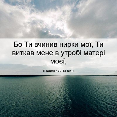 Picture 06 - Псалми 139:13 UKR - Бо Ти вчинив нирки мої, Ти - Bible Verse Picture