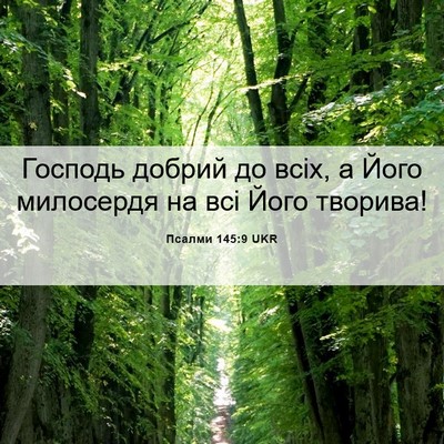 Picture 06 - Псалми 145:9 UKR - Господь добрий до всіх, а - Bible Verse Picture