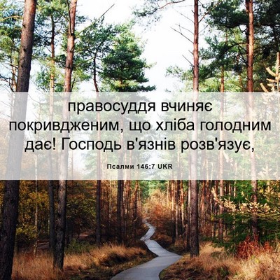 Picture 06 - Псалми 146:7 UKR - правосуддя вчиняє - Bible Verse Picture