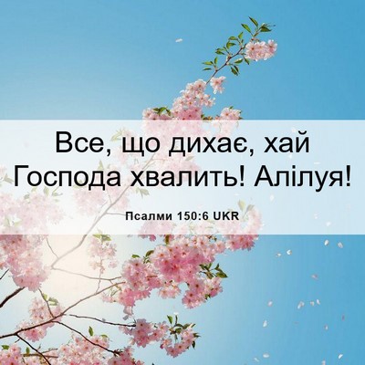 Picture 06 - Псалми 150:6 UKR - Все, що дихає, хай Господа - Bible Verse Picture