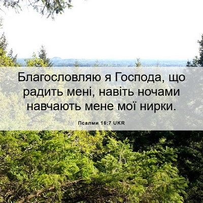 Picture 06 - Псалми 16:7 UKR - Благословляю я Господа, що - Bible Verse Picture