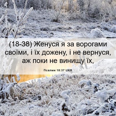 Picture 06 - Псалми 18:37 UKR - (18-38) Женуся я за ворогами - Bible Verse Picture