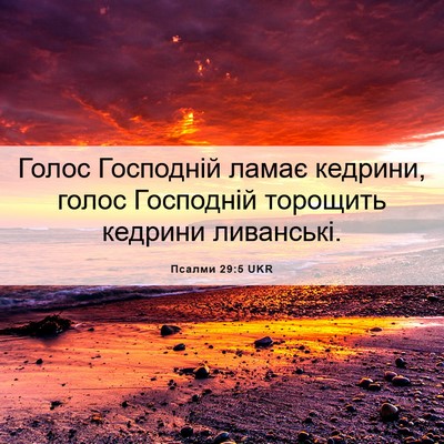 Picture 06 - Псалми 29:5 UKR - Голос Господній ламає - Bible Verse Picture