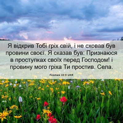 Picture 06 - Псалми 32:5 UKR - Я відкрив Тобі гріх свій, і - Bible Verse Picture