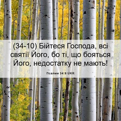 Picture 06 - Псалми 34:9 UKR - (34-10) Бійтеся Господа, всі - Bible Verse Picture
