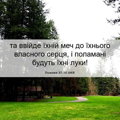 Picture 06 - Псалми 37:15 UKR - та ввійде їхній меч до - Bible Verse Picture