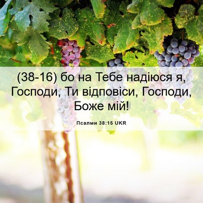 Picture 06 - Псалми 38:15 UKR - (38-16) бо на Тебе надіюся я, - Bible Verse Picture