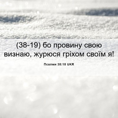 Picture 06 - Псалми 38:18 UKR - (38-19) бо провину свою - Bible Verse Picture