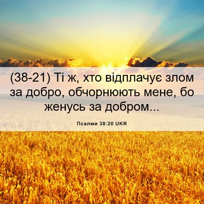 Picture 06 - Псалми 38:20 UKR - (38-21) Ті ж, хто відплачує - Bible Verse Picture