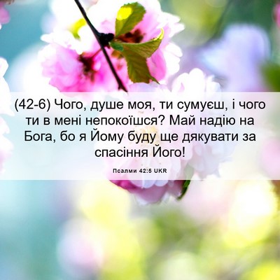Picture 06 - Псалми 42:5 UKR - (42-6) Чого, душе моя, ти - Bible Verse Picture