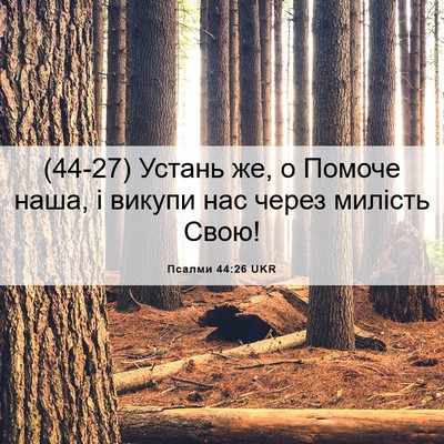 Picture 06 - Псалми 44:26 UKR - (44-27) Устань же, о Помоче - Bible Verse Picture