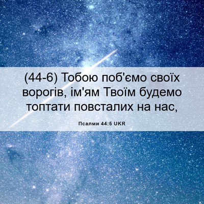 Picture 06 - Псалми 44:5 UKR - (44-6) Тобою поб'ємо своїх - Bible Verse Picture