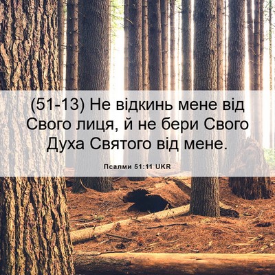 Picture 06 - Псалми 51:11 UKR - (51-13) Не відкинь мене від - Bible Verse Picture